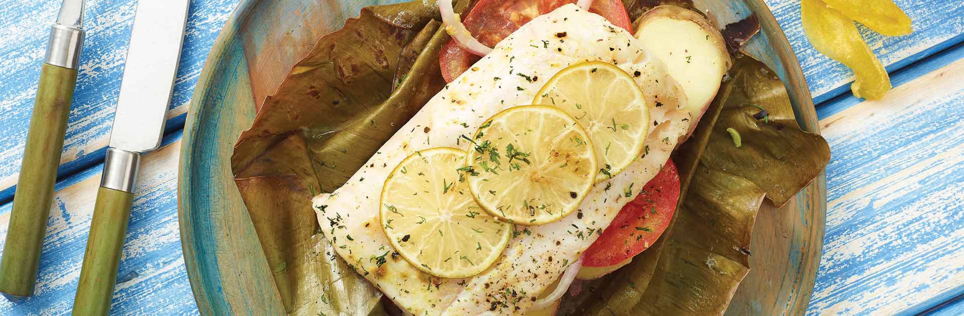 Filete De Pescado Envuelto En Hoja De Plátano | Recetas Nestlé