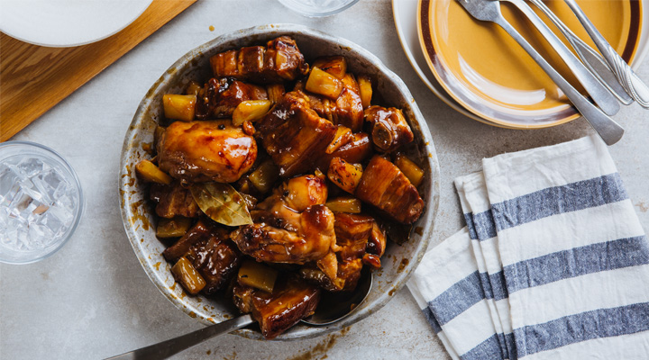 Chicken Pork Adobo With Pineapple