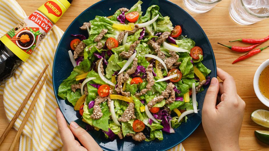 Các cách làm salad trộn thịt bò giảm cân