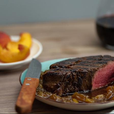 Beef Tenderloin Steaks with Peach Whiskey Sauce Recipe ...