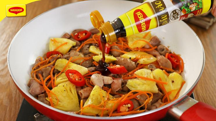 Lòng Cá Basa Xào Thơm Chua Cay