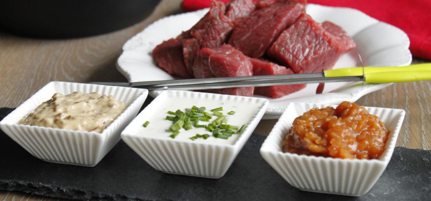 Fondue bourguignone et ses trois petites sauces MAGGI