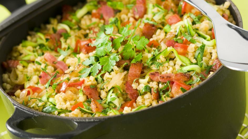 Boulgour aux lardons et petits légumes en cocotte | | Maggi