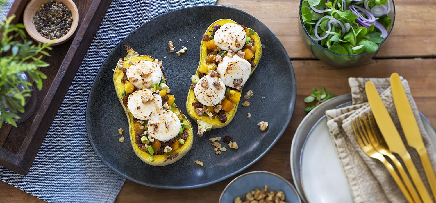 Überbackener Butternut Kürbis mit Ziegenkäse | maggi.de