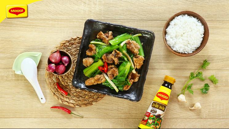 Cải Bẹ Xanh Xào Trứng Cá Thu